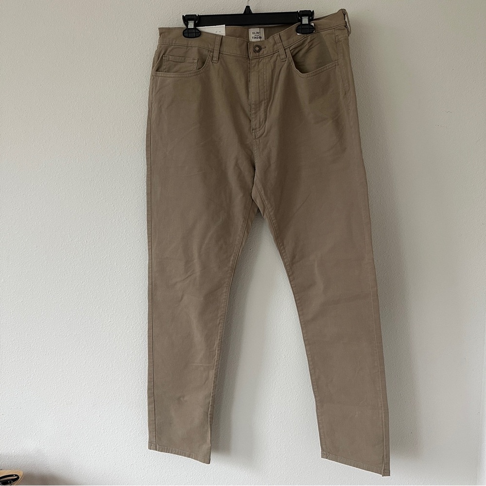 Men’s Huckberry Flint and Tinder Khaki Pants Tapered Fit 36 x 32 NWT - Picture 9 of 9